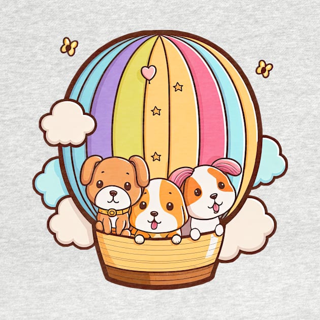 3 Puppies in a Balloon by koalafish